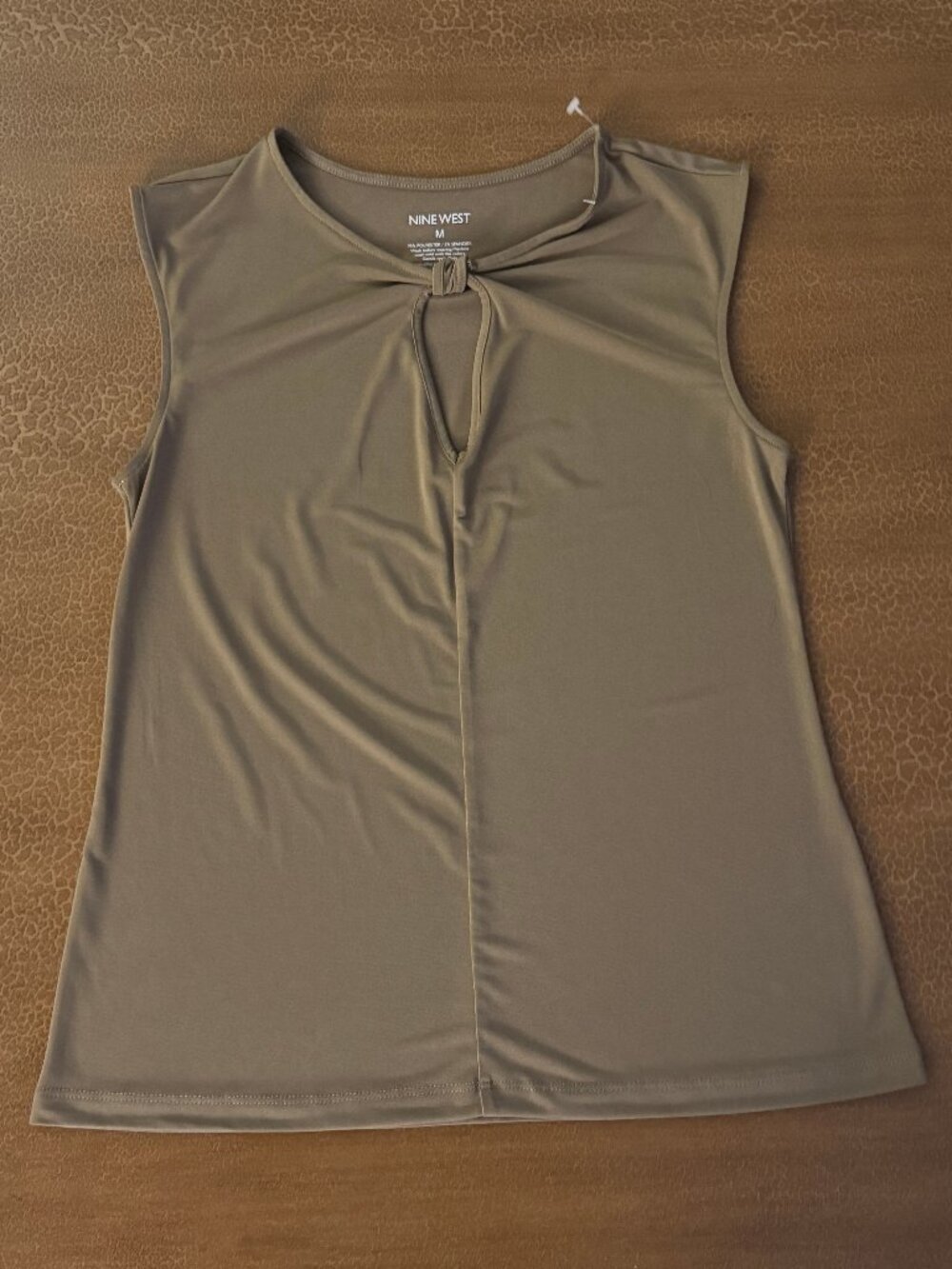 NWOT Nine West Dressy Tank Top - Olive Color Size Medium